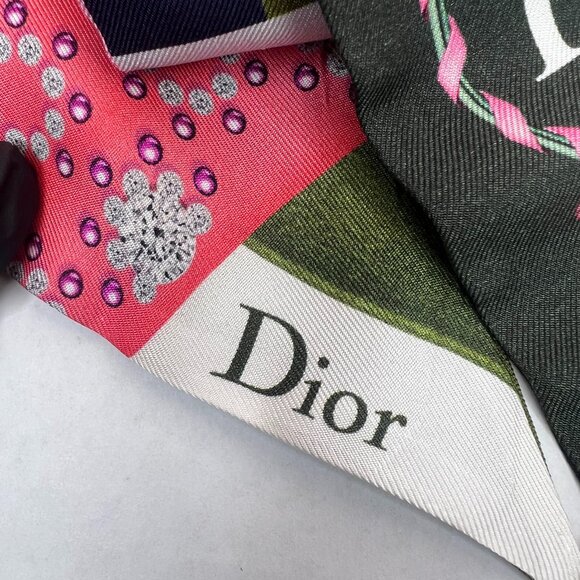 Auth Christian Dior ABCDior Letter E Mitzah Bag Scarf with Box - Like NEW - Picture 4 of 10